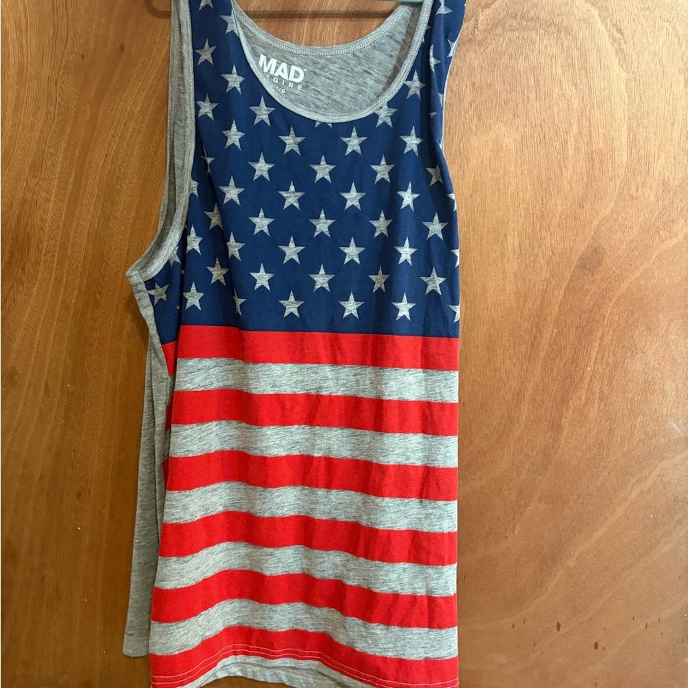 Men's size S Mad Engine American Flag Tank Top NWT